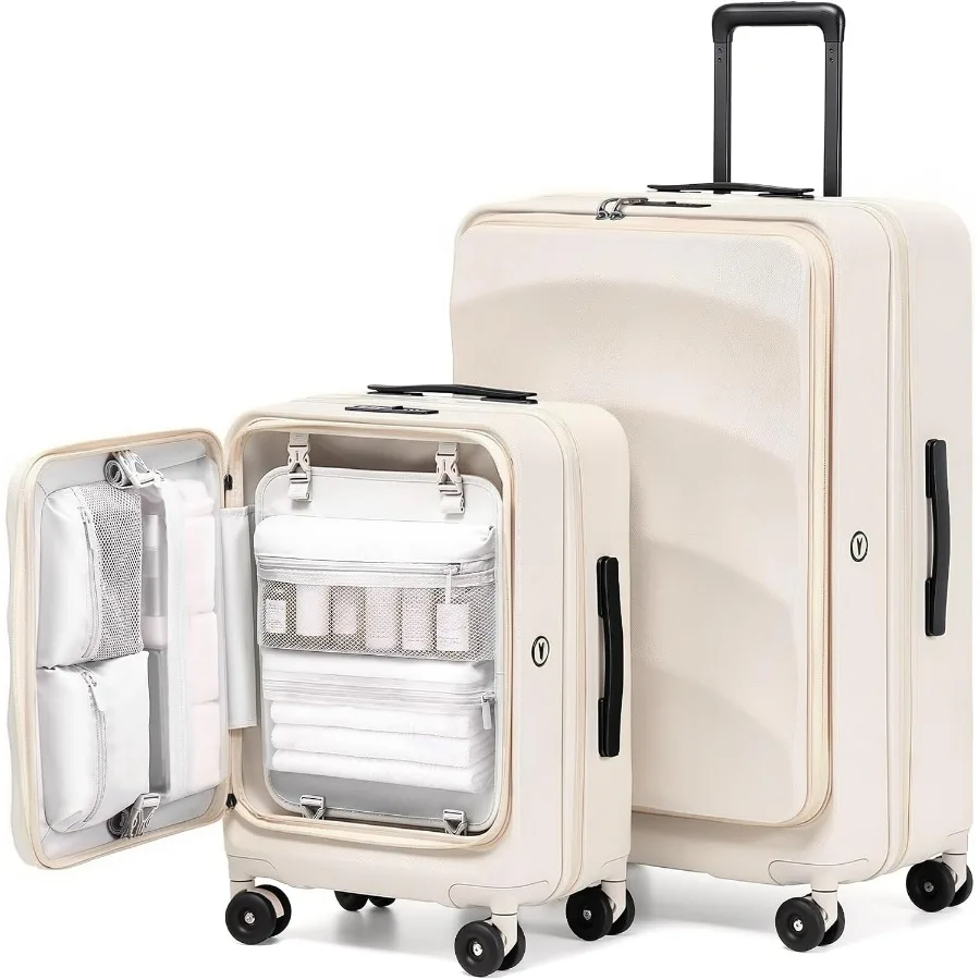 Expandable Hard Shell Luggage Set - Zestaw 2 sztuk bagażu z górnym