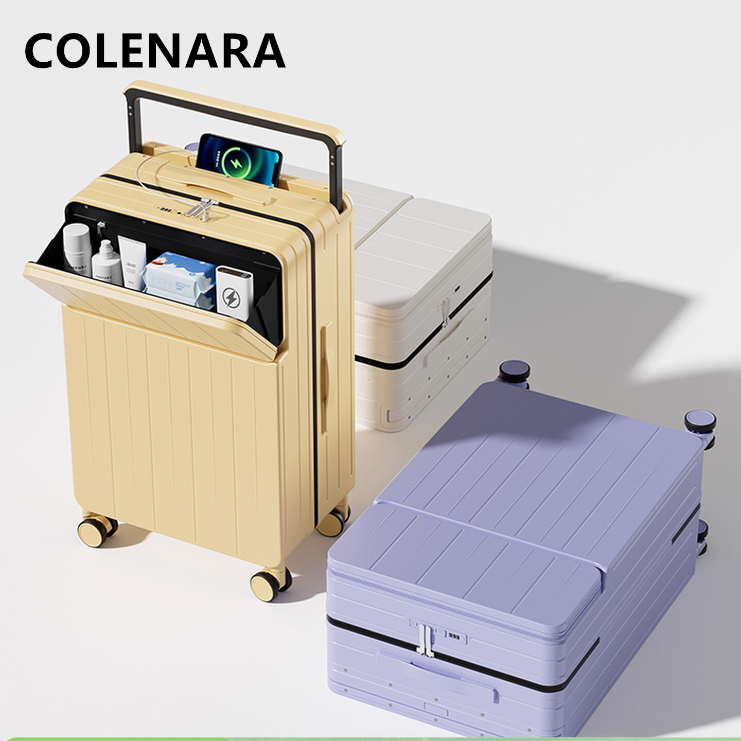 Front Opening Laptop Luggage 24 Inch - Walizka wielofunkcyjna COLENARA z możliwością ładowania,