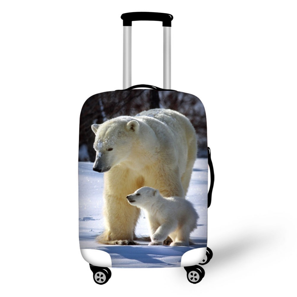 Waterproof Suitcase Cover Protector - Zwierząt niedźwiedź polarny bagaż obudowa ochronna