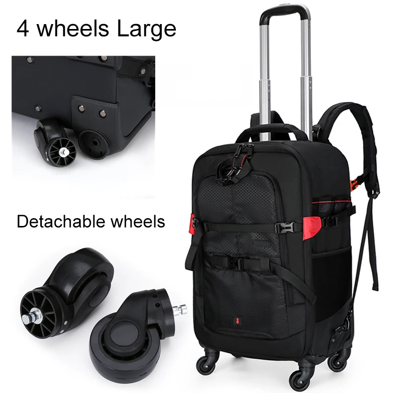 Foldable Rolling Luggage Bag - Profesjonalny plecak fotograficzny na kółkach, torba