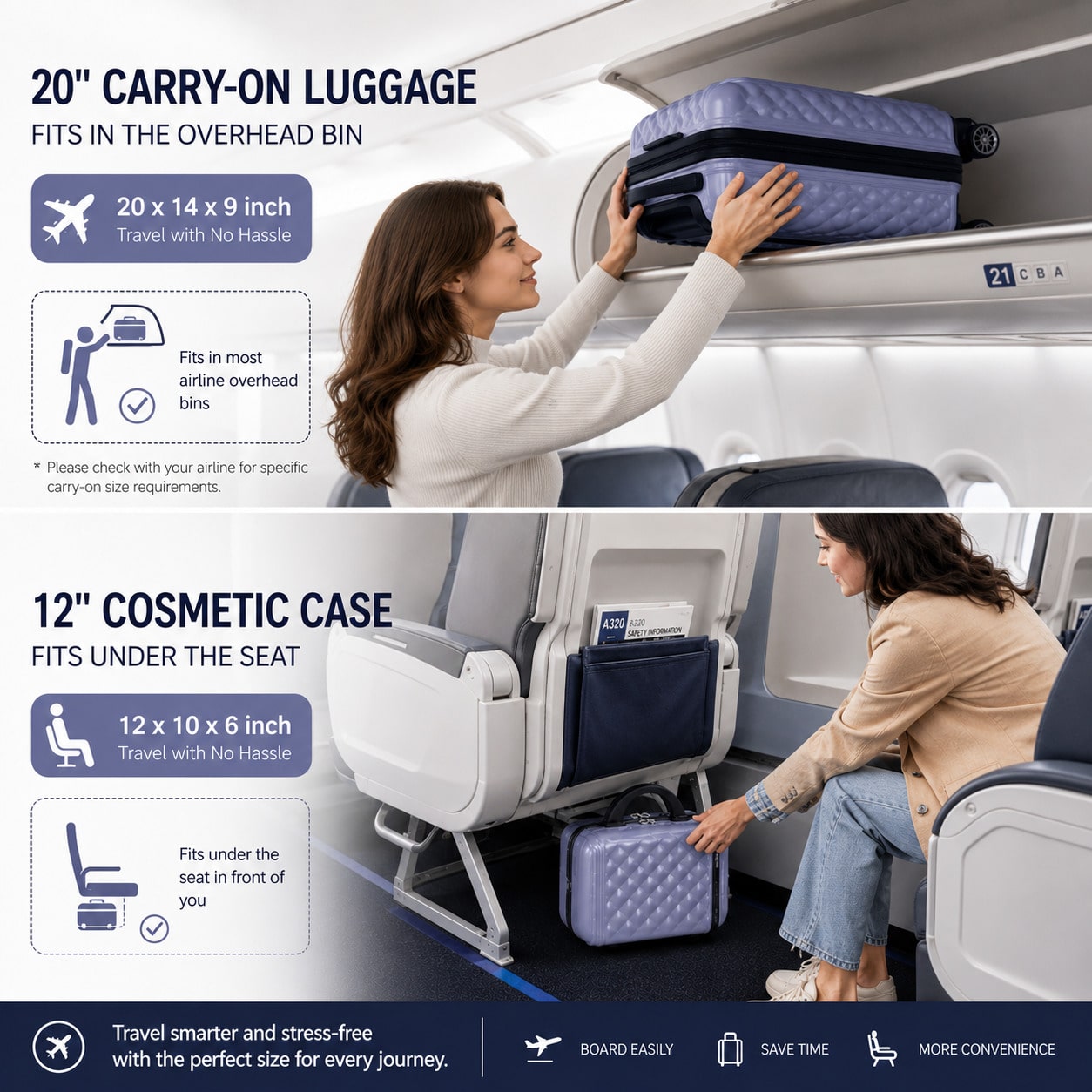 Zestaw 2 walizek do podróży, 2 – Cabin Size Lightweight Travel Trolley recenzja i cena